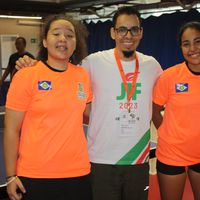 Ingrid, Ana e professor Fabio - IFMT tem boas chances de medalhas no tênis de mesa